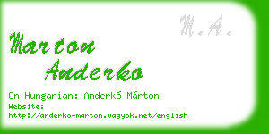 marton anderko business card